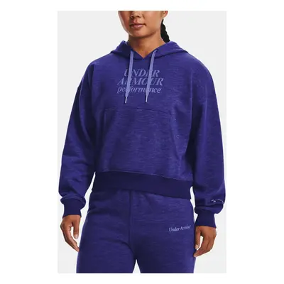 Under Armour Mikina Essential Script Hoodie-BLU - Dámské