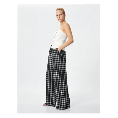 Koton Laced Waist Wide Leg Trousers