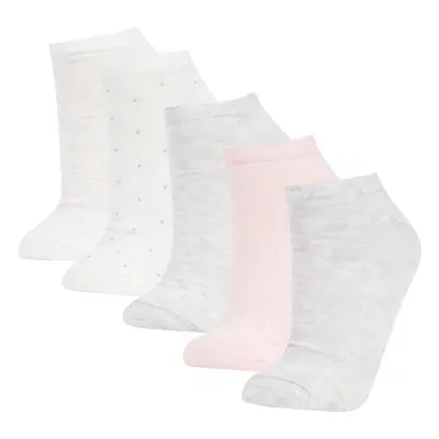 DEFACTO Women's 5-Pack Cotton Ankle Socks