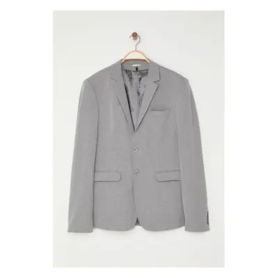 Trendyol Gray Regular Fit Textured Comfortable Flexible Fabric Blazer Jacket