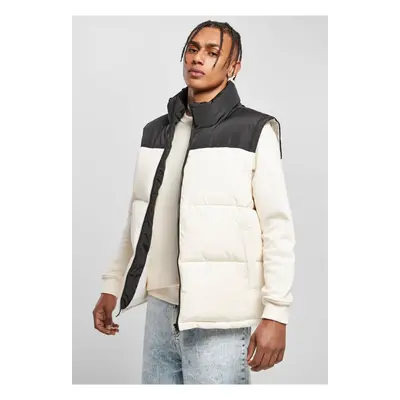 Block Puffer Vest černo/bílá písková