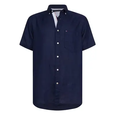 Tommy Hilfiger Shirt - LINEN SHIRT S/S dark blue