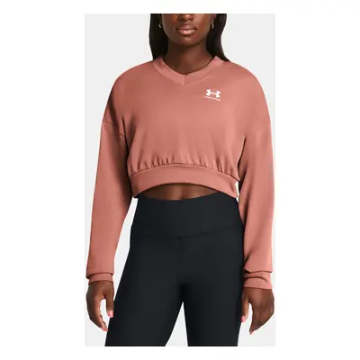 Under Armour Mikina UA Rival Terry OS Crop Crw-PNK - Dámské