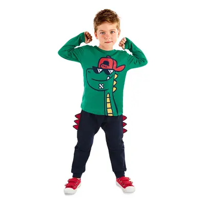 Denokids Dino Boy with Glasses Winter T-shirt Trousers Set