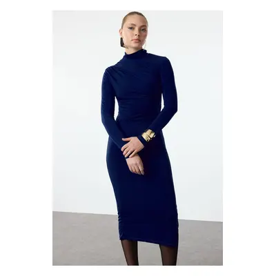 Trendyol Saks Fitted Knitted Elegant Evening Dress