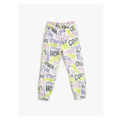 Koton Jogger Sweatpants Printed with Pocket Elastic Waist