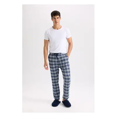 DEFACTO Regular Fit Plaid Tied Waist Straight Leg Pocket Long Length Pajama Bottoms