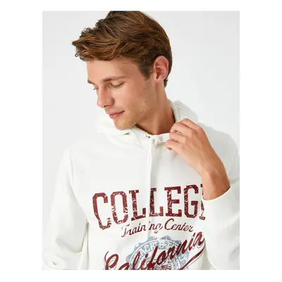 Koton College Printed Hooded Sweatshirt