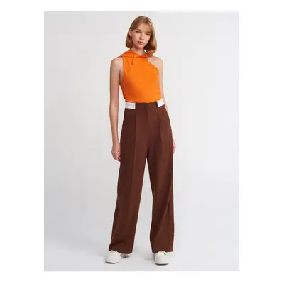 Dilvin Classic Trousers with Curled Belt-brown