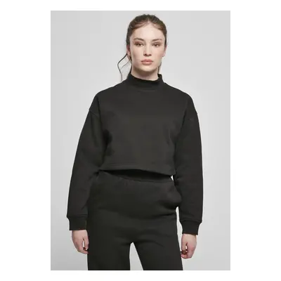 Dámský Cropped Oversized Sweat High Neck Crew černý