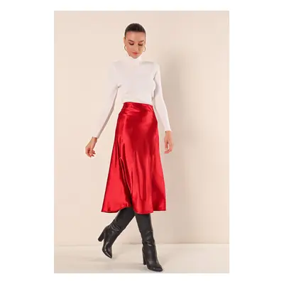 Bigdart Satin Skirt - Burgundy