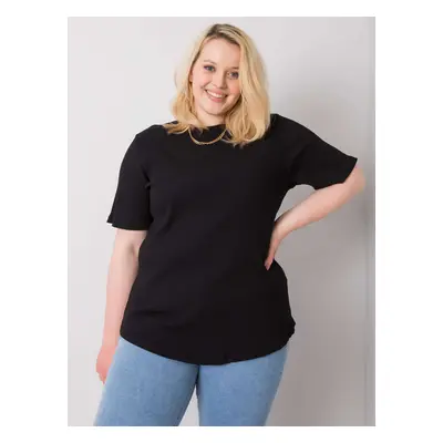 Černá pruhovaná halenka plus size velikosti