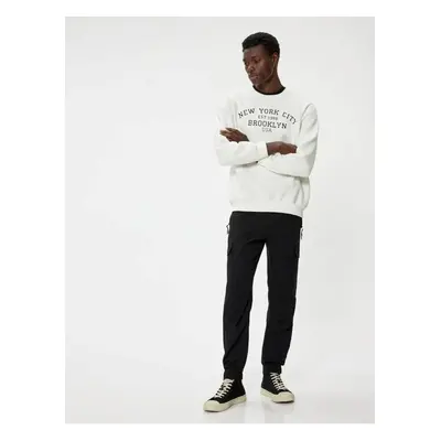 Koton Cargo Jogger Trousers Laced Waist Pocket Detail Cotton