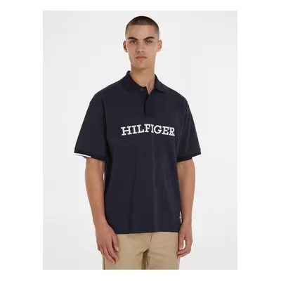 Tmavě modré pánské polo tričko Tommy Hilfiger - Pánské