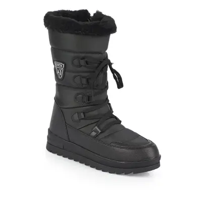 Capone Outfitters Trak Sole Women's Snow Boots with Side Zippered Collar Furry Laced Parachute F