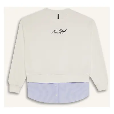 DEFACTO Relax Fit Crew Neck Printed Thick Sweatshirt