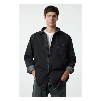 Trendyol Men's Anthracite Regular Fit Denim Jeans Shirt Jacket