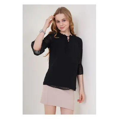 Bigdart Black Chiffon Blouse