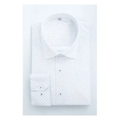 Trendyol White Slim Fit Patterned Men's Classic Smart Shirt