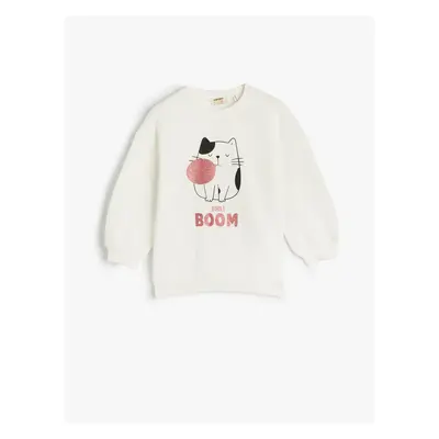 Koton Girls' Ecru Sweatshirt