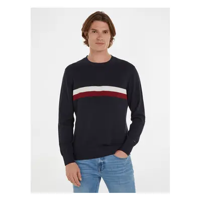 Tmavě modrý pánský svetr Tommy Hilfiger - Pánské