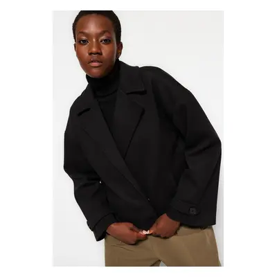 Trendyol Black Oversize Wide Cut Stamped Coat