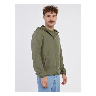 Khaki pánská lehká bunda s kapucí Jack & Jones Cali - Pánské