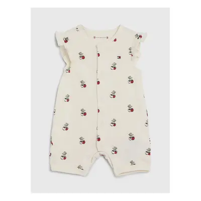 Krémové holčičí vzorované body Tommy Hilfiger Baby Cherry - Holky