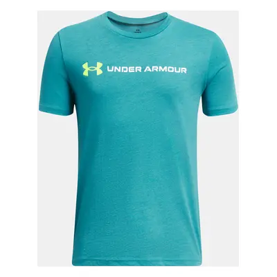 Under Armour Tričko UA B LOGO WORDMARK SS-BLU - Kluci