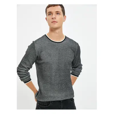 Koton Knitwear Sweater Crew Neck Textured Slim Fit Long Sleeve