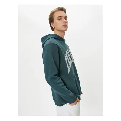 Koton Hooded Sweatshirt Motto Printed Long Sleeve Ribbed