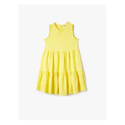 Koton Dress Ruffled Sleeveless Round Neck Layered