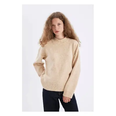 DEFACTO Oversize Wide Pattern Half Turtleneck Knitwear Sweater