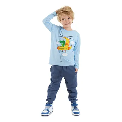 Denokids Helicopter Boy's Long Sleeve T-shirt Trousers Set