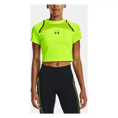 Under Armour Tričko UA Run Anywhere Crop SS-GRN - Dámské