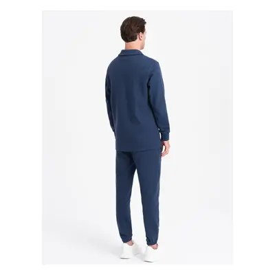 Ombre Men's tracksuit set sweatshirt with polo collar + pants