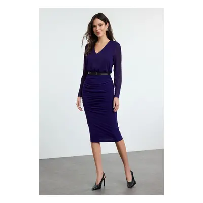 Trendyol Purple Plain Woven Dress