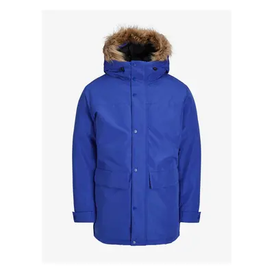 Modrá pánská zimní parka Jack & Jones Champ - Pánské