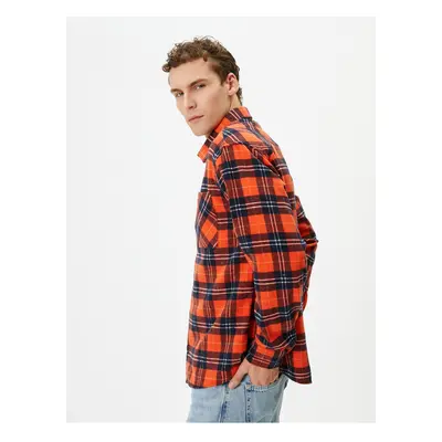 Koton Lumberjack Shirt Pocket Detailed Buttoned Classic Collar