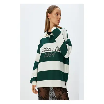 Koton Green Striped Youth Sweatshirt