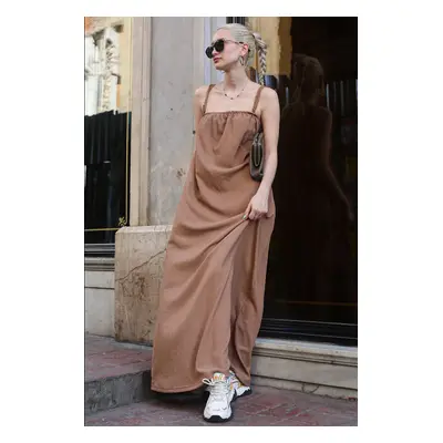 Madmext Mink Strap Long Wrapped Dress