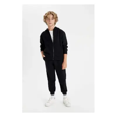 DEFACTO Boy Black Elastic Waist Leg Pocket Jogger School Sweatpants