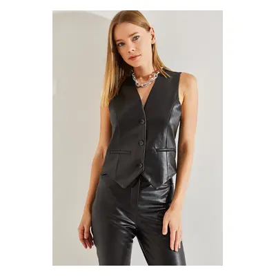 Bianco Lucci Women's Leather Vest