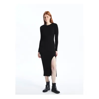 LC Waikiki Crew Neck Straight Long Sleeve Women's Bodycon Dress