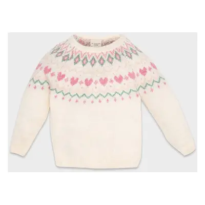 DEFACTO Baby Girl Crew Neck Christmas Themed Knitwear Sweater