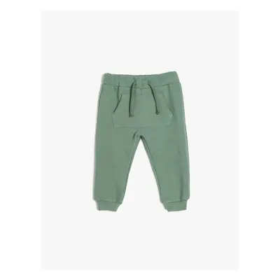 Koton Basic Jogger Sweatpants with Kangaroo Pocket and Tie Waist