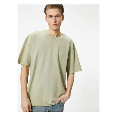 Koton Oversize T-Shirt Washed Crew Neck Short Sleeve