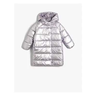 Koton Long Puffer Coat Hooded Padded Zipper With Pocket