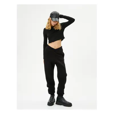 Koton Asymmetrical Cut Jogger Sweatpants Comfortable Fit with Pockets