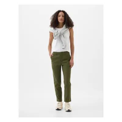 GAP Kalhoty kapsami Mid-Rise Downtown Khaki - Dámské